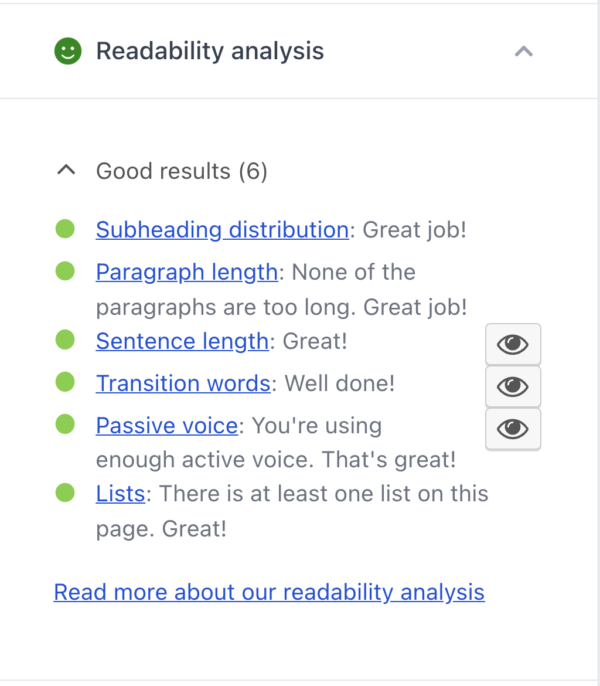 yoast seo for shopify readability checks