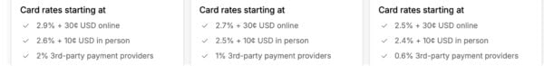 different card rates for different plans in Shopify