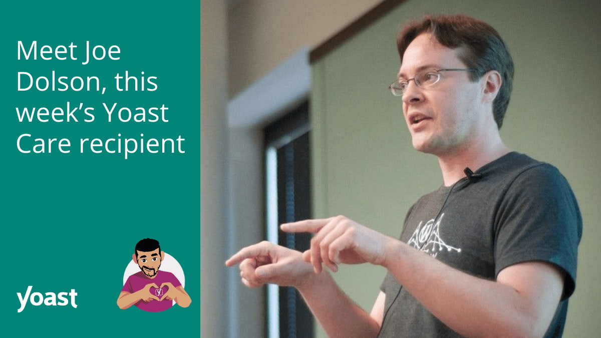 Joe Dolson receives the Yoast Care fund for his contribution to ...