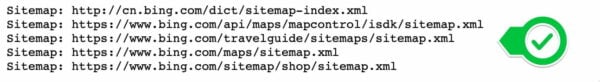 robots.txt with links to sitemap bing.com
