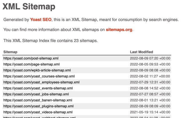 XML sitemap