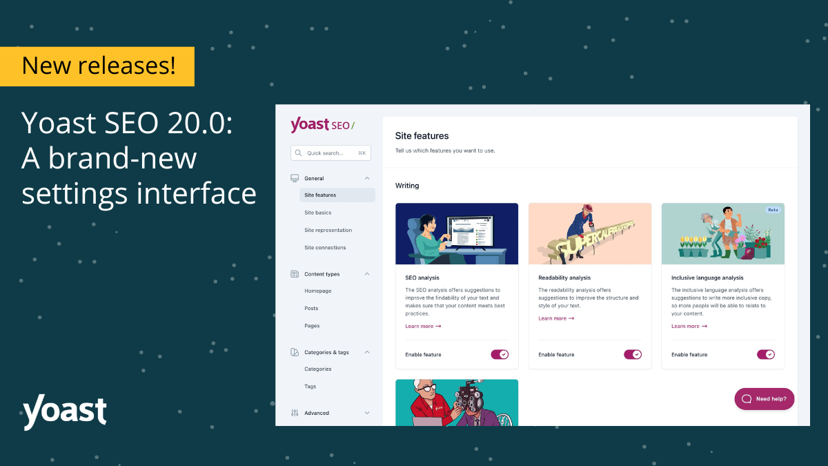 Yoast SEO 20.0: A brand-new settings interface