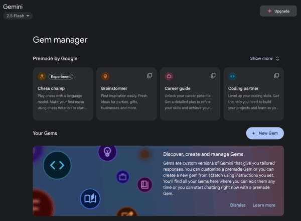 Screenshot AI tool Gemini by Google