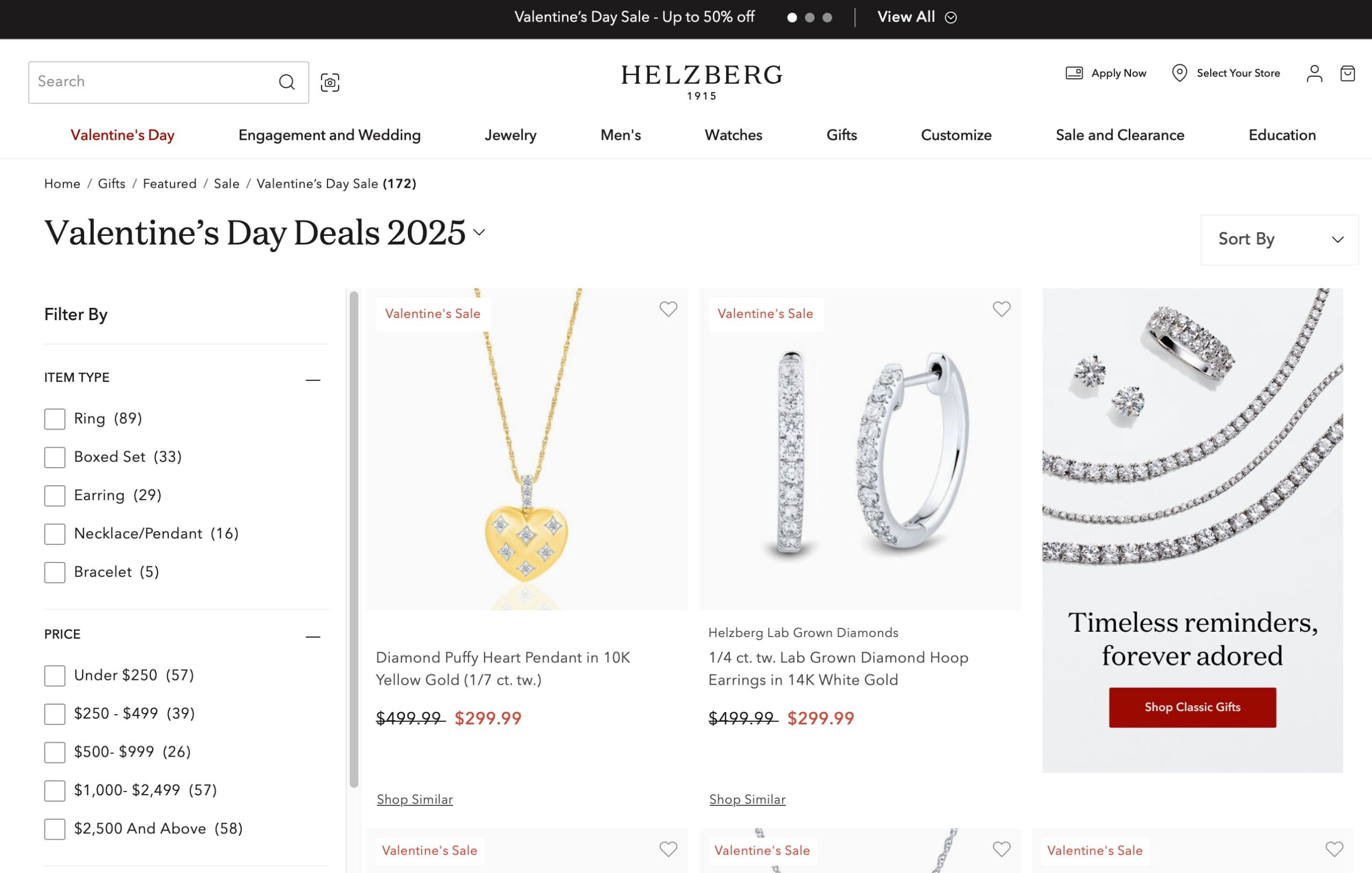 An example of a jewelry business that uses SEO to build rankings and good pages