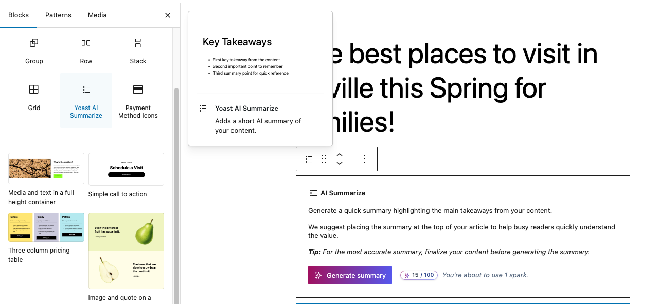 New: From longform to key takeaways, in seconds. Meet Yoast AI Summarize