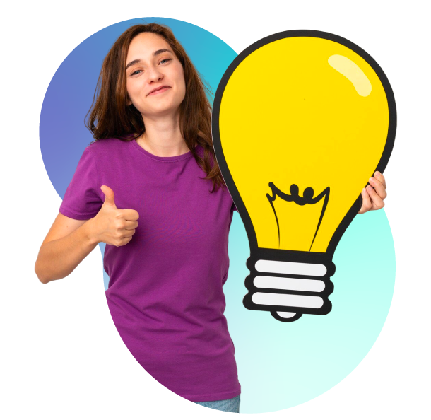 Image innovations page of person holding light bulb