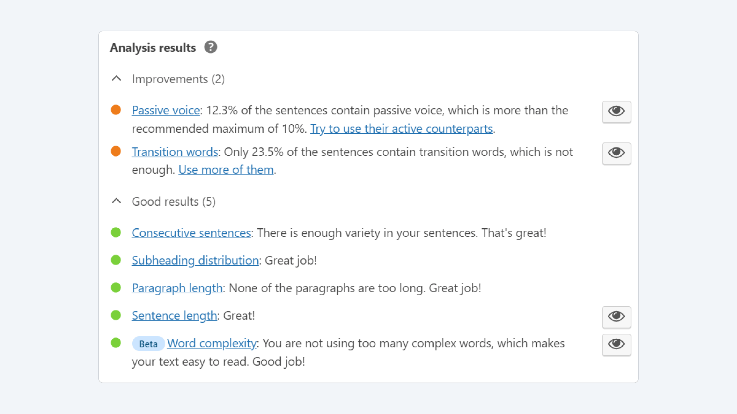 Readability analysis