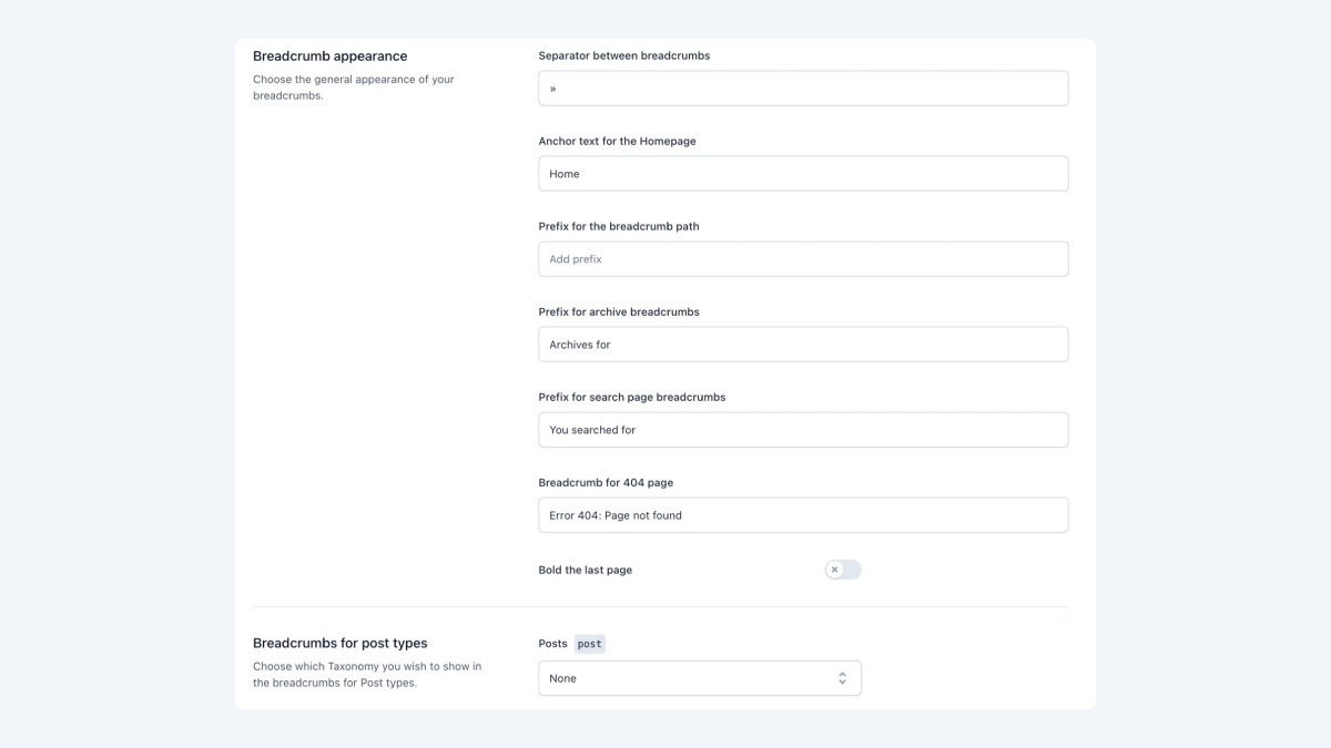 Breadcrumbs and site navigation