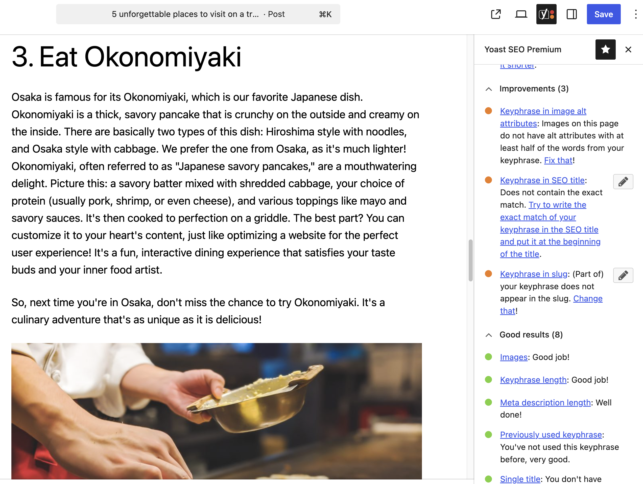 image alt text assessment in a blog