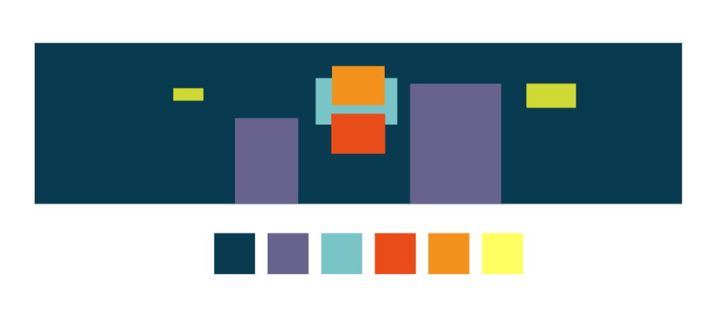 A simple graph showing the colour hierarchy in the illustration.