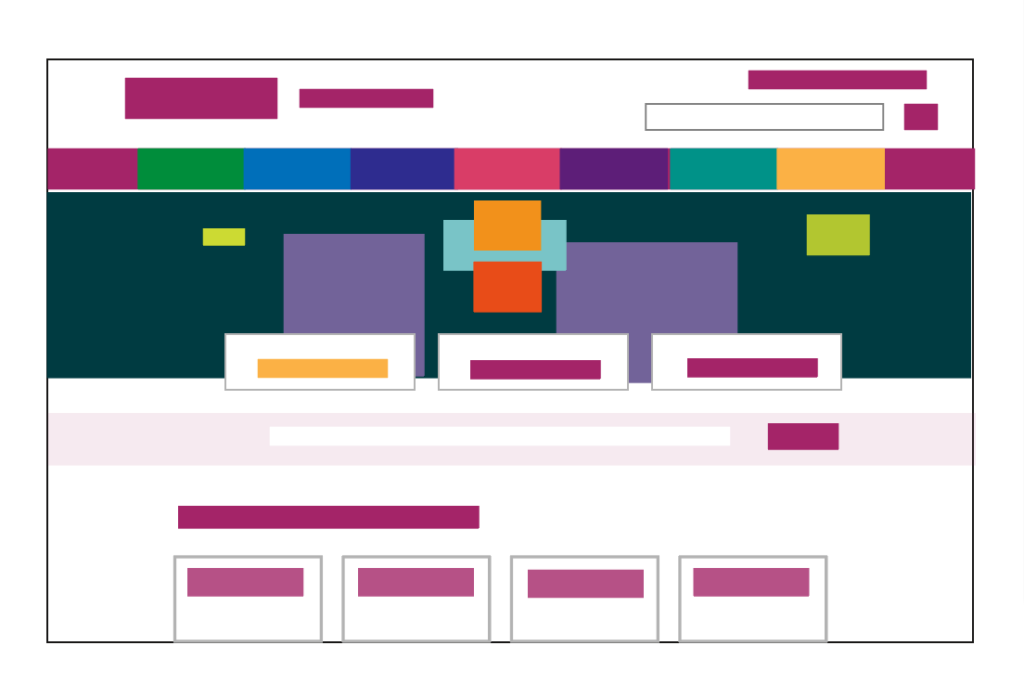 A simple graph showing the contrats between the colours of the illustration and the rest of the homepage.