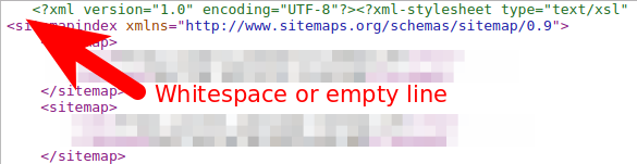 Yoast SEO XML Sitemaps Whitespace