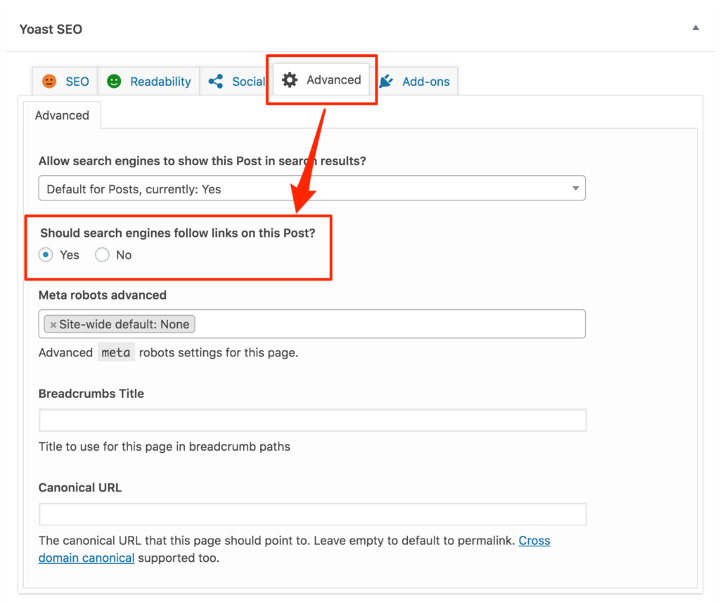 How to Select NoFollow