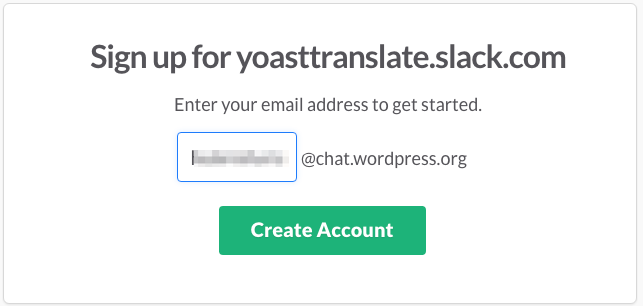 signing up for the Yoast Translate Slack