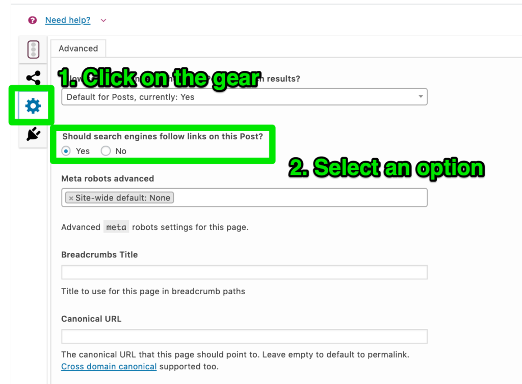 How to Select NoFollow
