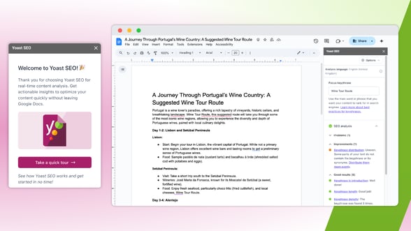 Optimize your content directly in Google Docs with Yoast SEO