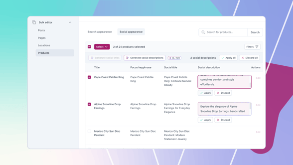 New in the Yoast SEO Bulk Editor: filters, focus keyphrases, and AI drafts