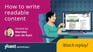 How to write readable content? [Free workshop]